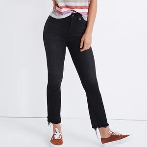 Madewell Curvy Cali Demi-Boot Jeans in Berkeley Black: Chewed-Hem Edition